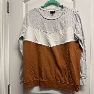 Gray and Brown Colorblock Nursing Sweatshirt
